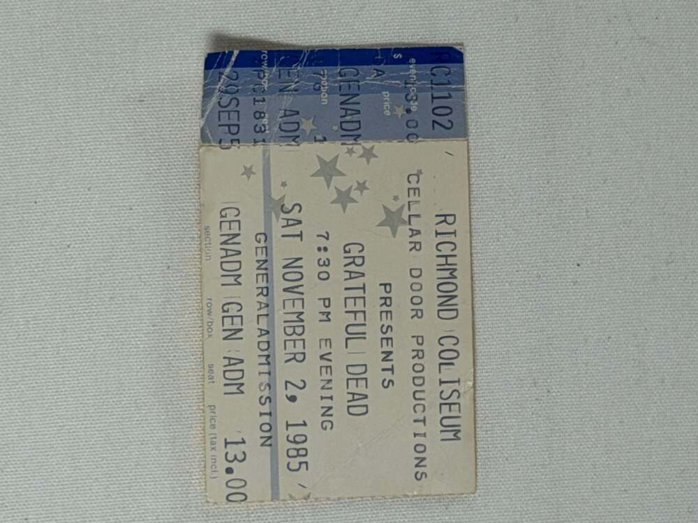 Vintage Grateful Dead Ticket Stub‎ - November 2, 1985 at Richmond Coliseum